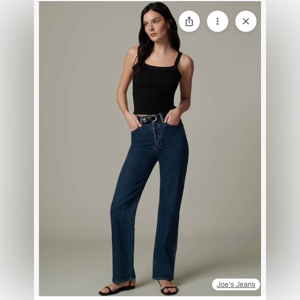 Joe's Jeans Dark Blue Distressed Straight Leg